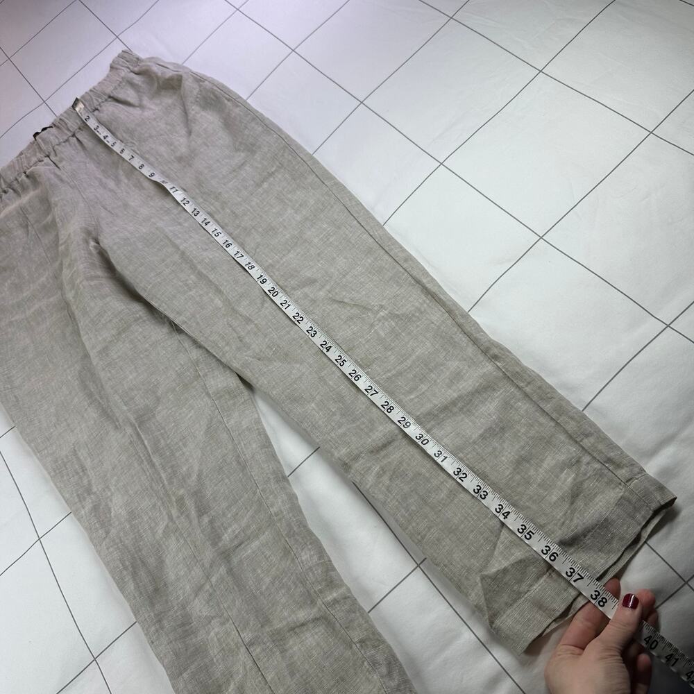 Quince Pants Womens Medium Flax Cream 100% European Linen Tapered Ankle Relaxed - Picture 11 of 12